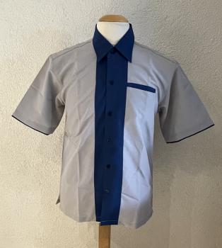Workershirt grau / blau