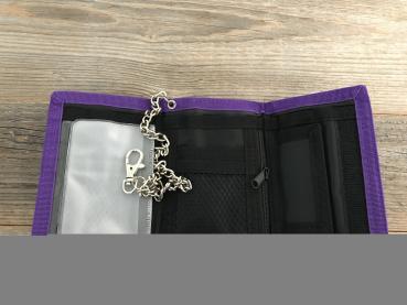 Preview: Stoffgeldbeutel Totenkopf schwarz/violett