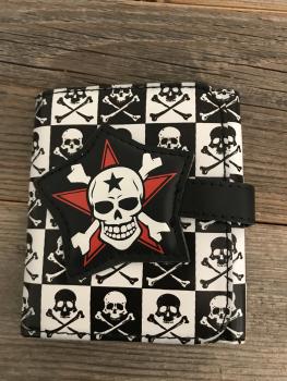 Geldbeutel Totenkopf schwarz/ weiss/ rot