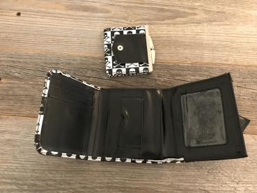 Preview: Geldbeutel Totenkopf schwarz/ weiss/ rot