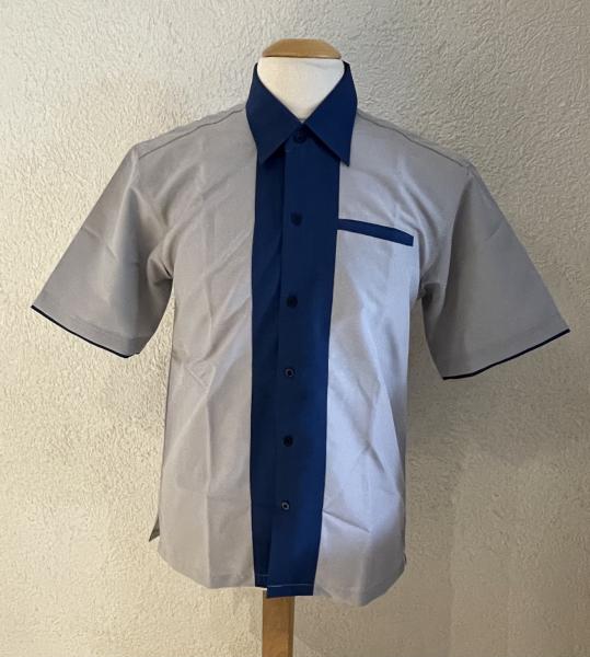 Workershirt grau / blau