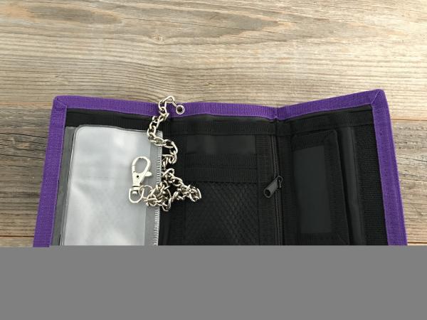 Stoffgeldbeutel Totenkopf schwarz/violett